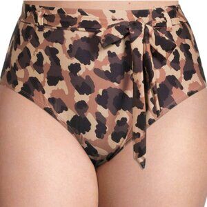 Social Angel Women's Plus Leopard Print High Waist Swimsuit Bottoms 1X